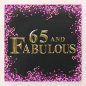 65e verjaardag glazen onderzetter (Voorkant)