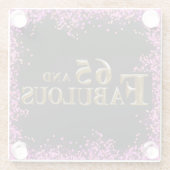 65e verjaardag glazen onderzetter (Achterkant)