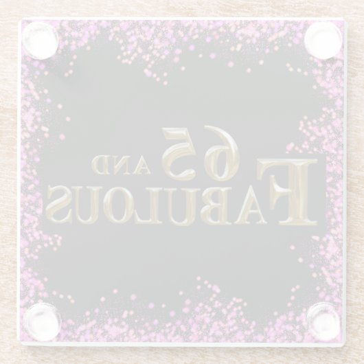 65e verjaardag glazen onderzetter (Achterkant)