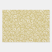65e verjaardag Gold & White Number patroon 65 Inpakpapier Vel (Voorkant 2)
