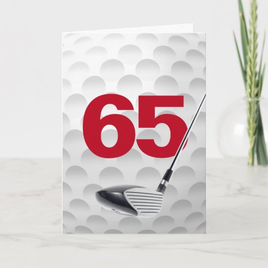65e verjaardag golfbal ontwerp kaart (Voorkant)