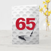 65e verjaardag golfbal ontwerp kaart (Gele Bloem)