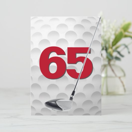 65e verjaardag golfthema kaart (Staand voorkant)