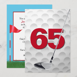 65e verjaardag golfthema kaart
