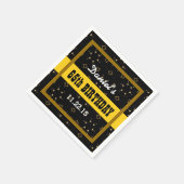 65e Verjaardag GOUD en ZWART Confetti Custom V01F6 Servet (Hoek)