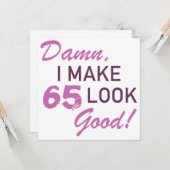 65e verjaardag Humor Kaart (Voorkant / Achterkant in situ)