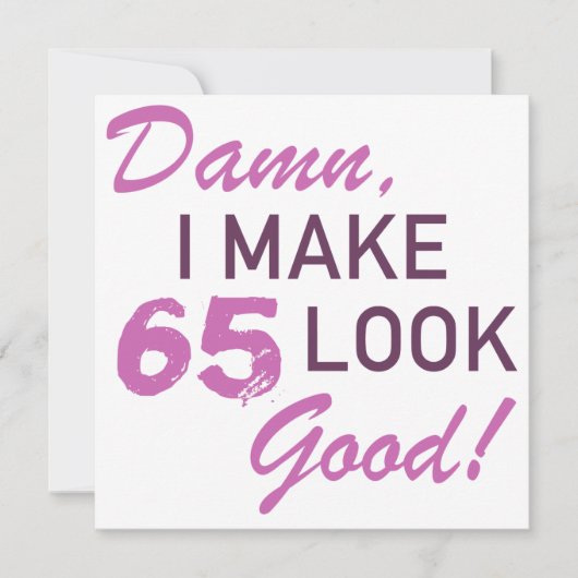 65e verjaardag Humor Kaart (Voorkant)