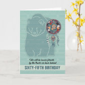 65e verjaardag Indiaas Beer Kaart (Gele Bloem)