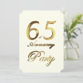 65e verjaardag Jubileum Gold Ivory Elegant Kaart (Staand voorkant)