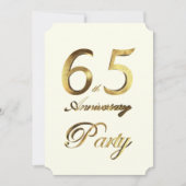 65e verjaardag Jubileum Gold Ivory Elegant Kaart (Voorkant)