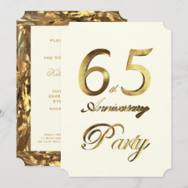 65e verjaardag Jubileum Gold Ivory Elegant Kaart
