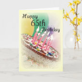 65e verjaardag Kaart (Gele Bloem)