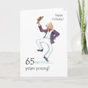 65e verjaardag-kaart - Man dansen Kaart