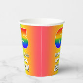 65e verjaardag: kleurrijk, vun regenboogpatroon # papieren bekers (Rechts)