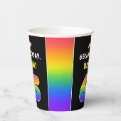 65e verjaardag: kleurrijke regenboog # 65, aangepa papieren bekers (Links)