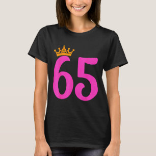 65e verjaardag kroon 65 jaar oud verjaardagsfeestj t-shirt