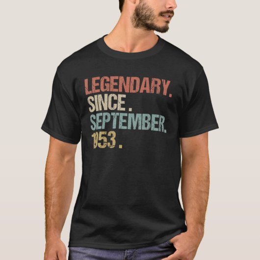 65e verjaardag Legendary sinds september 1953 Retr T-shirt (Voorkant)