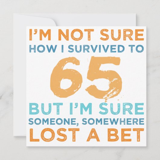 65e verjaardag Legende Kaart (Voorkant)