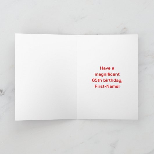 65e verjaardag: Leuke regenboog #, Aangepaste naam Kaart (Binnen)