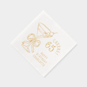 65e verjaardag Martini 65e gepersonaliseerd Folie Servetten (Rechts)