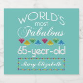 65e verjaardag meest fabelachtige kleurrijke Gem T Bier Etiket (Enkel label)