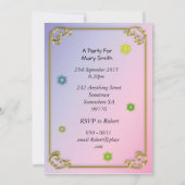 65e verjaardag, met bloembranen kaart (Achterkant)