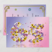 65e verjaardag, met bloembranen kaart (Voorkant / Achterkant)