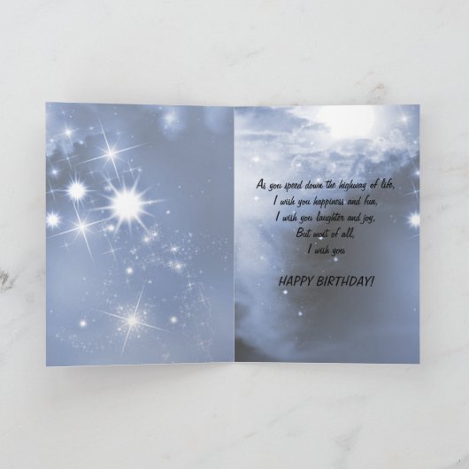 65e verjaardag met een fietser meisje kaart (Binnen)