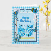 65e verjaardag met een scrapbook-effect kaart (Gele Bloem)