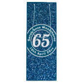 65e verjaardag met naam, leeftijd en datum wijn cadeautas (Voorkant)