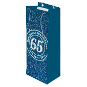 65e verjaardag met naam, leeftijd en datum wijn wijn cadeautas (Achterkant Gekanteld)