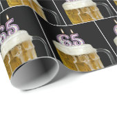 65e verjaardag Mok bier met kaarsen Cadeaupapier (Rol Hoek)