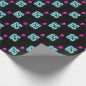 65e verjaardag Neon met ballon Cadeaupapier (Hoek)