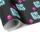 65e verjaardag Neon met ballon Cadeaupapier (Rol Hoek)