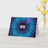 65e verjaardag Neon Optical Illusion Kaart (Gele Bloem)