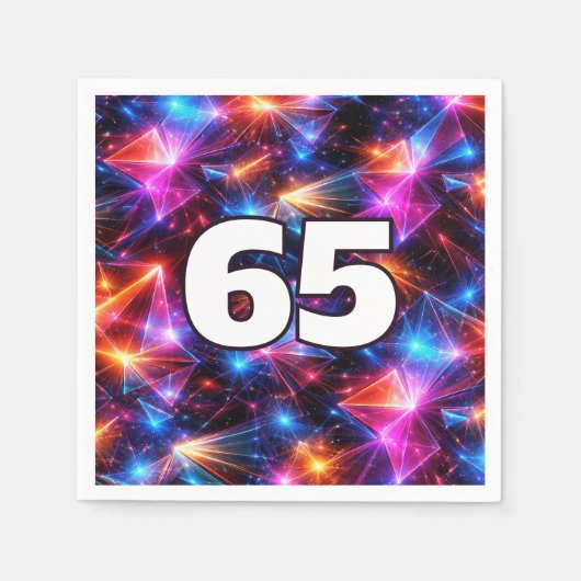 65e verjaardag Neon Polygoon Abstract Servet (Voorkant)