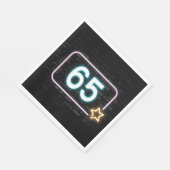 65e verjaardag Neon Sign On Brick Servet (Hoek)