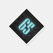 65e verjaardag Neon Sign on Brick Wall Servet (Hoek)