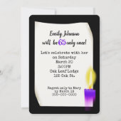 65e verjaardag Neon Sign. with Candle Kaart (Achterkant)