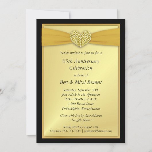 65e verjaardag - Nep zak - Aangepaste uitnodiginge Kaart (Achterkant)