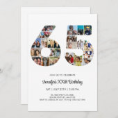 65e verjaardag nummer 65 aangepaste foto collage kaart (Voorkant / Achterkant)