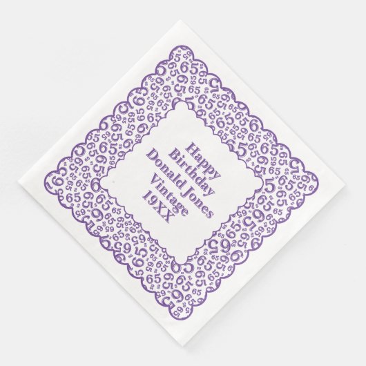 65e verjaardag nummer patroon Scallops koraal / wi Servet (Hoek)