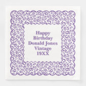 65e verjaardag nummer patroon Scallops koraal / wi Servet (Voorkant)