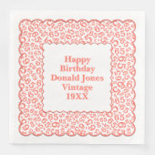 65e verjaardag nummer patroon Scallops koraal / wi Servet (Voorkant)