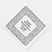 65e verjaardag nummer patroon Scallops zwart/wit Servet (Hoek)