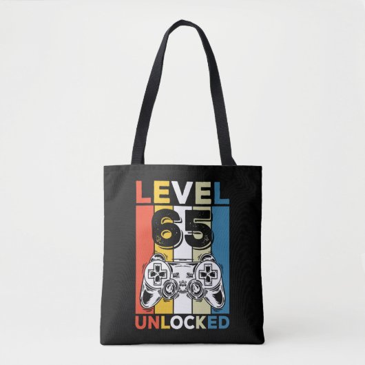 65e verjaardag ontgrendeld 65 gaming  tote bag (Voorkant)