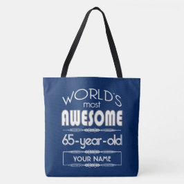 65e verjaardag op de wereld Best Fabulous Dark Blu Tote Bag