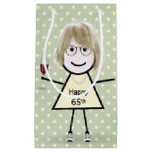 65e verjaardag op pooldots klein cadeauzakje (Voorkant)