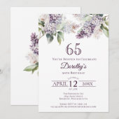 65e verjaardag Paarse lente Lila bloem Kaart (Voorkant / Achterkant)