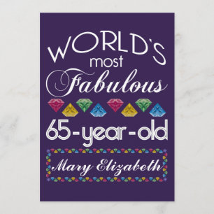 65e verjaardag Pareltjes Paars met de meest verblu Kaart